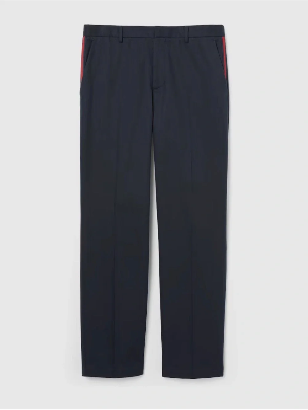 Gucci Men's Navy Dress Pants with Red and Green Trim